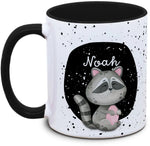 Tasse - Kinder mit Name und Waschbär