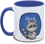 Tasse - Kinder mit Name und Waschbär
