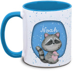 Tasse - Kinder mit Name und Waschbär