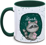 Tasse - Kinder mit Name und Waschbär