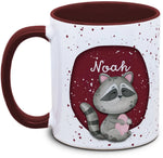 Tasse - Kinder mit Name und Waschbär