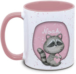 Tasse - Kinder mit Name und Waschbär