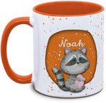 Tasse - Kinder mit Name und Waschbär