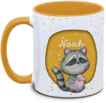 Tasse - Kinder mit Name und Waschbär