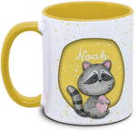Tasse - Kinder mit Name und Waschbär