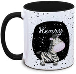 Tasse - Kinder mit Name und Zebra