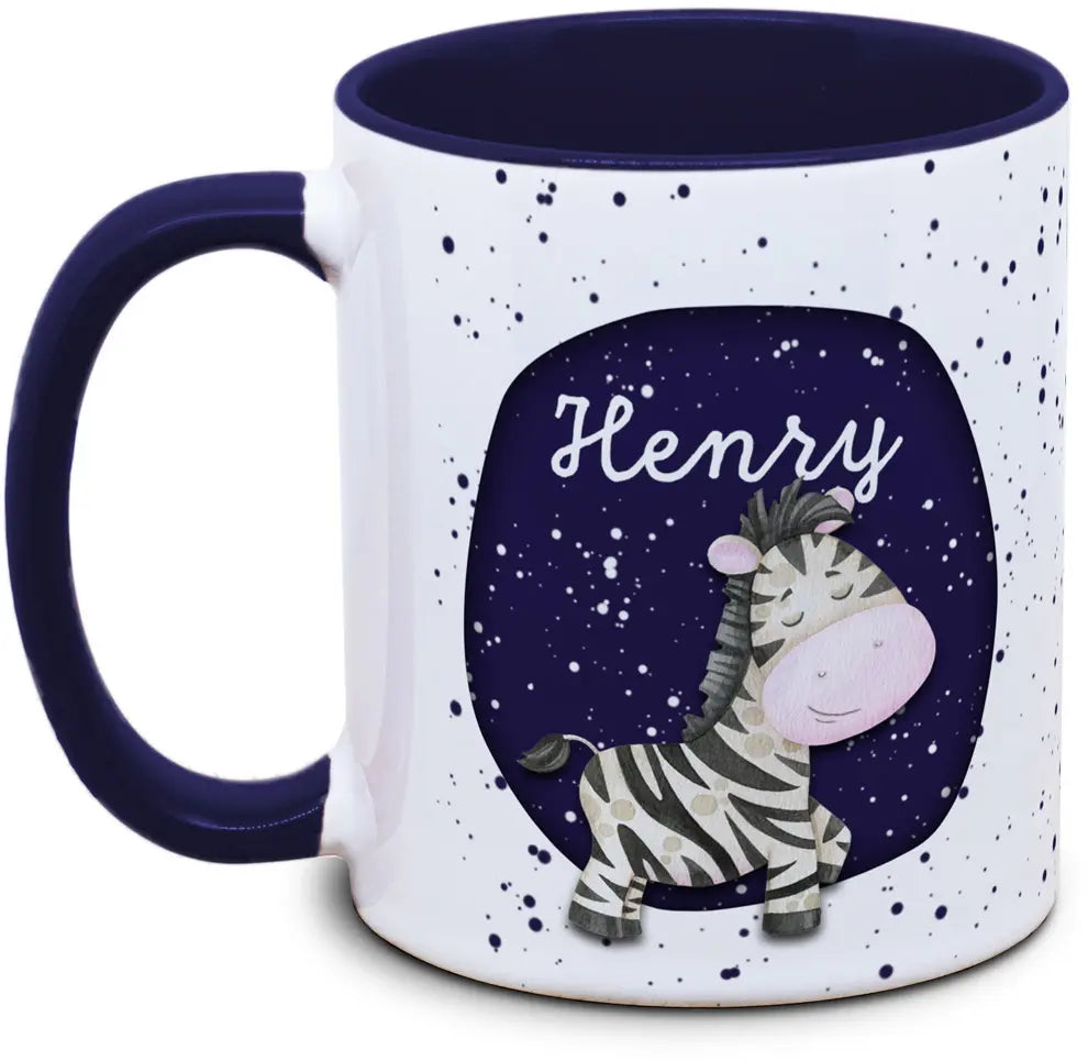 Tasse - Kinder mit Name und Zebra