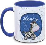 Tasse - Kinder mit Name und Zebra