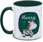 Tasse - Kinder mit Name und Zebra