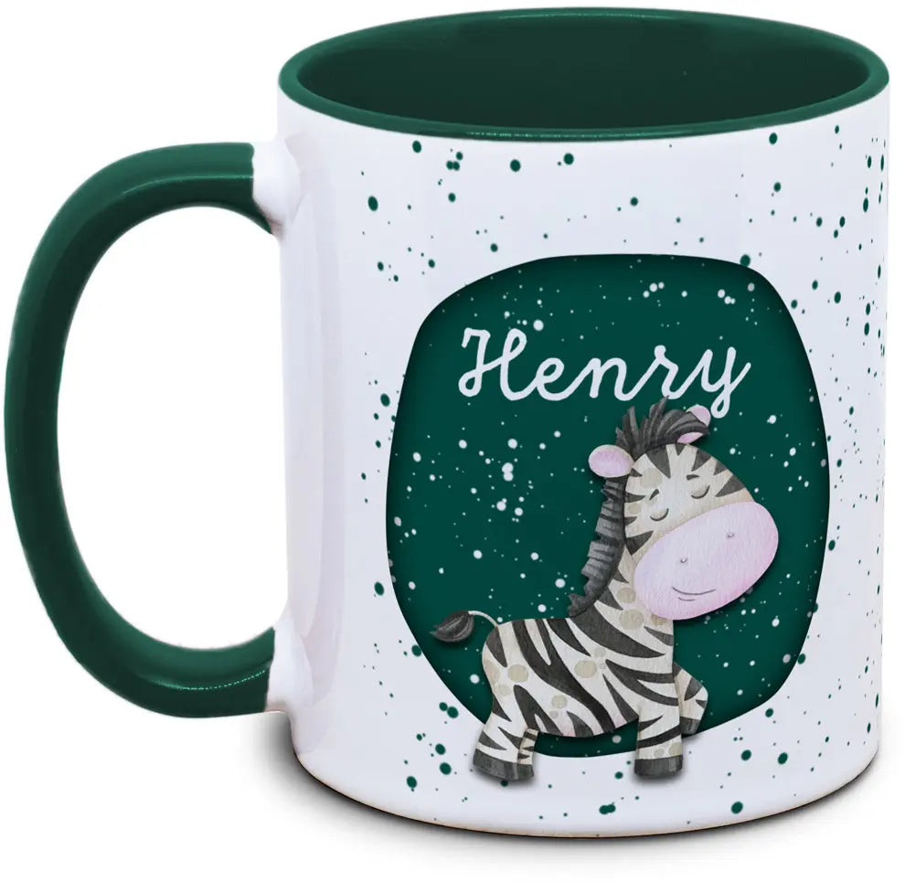 Tasse - Kinder mit Name und Zebra
