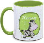 Tasse - Kinder mit Name und Zebra