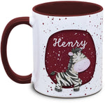 Tasse - Kinder mit Name und Zebra