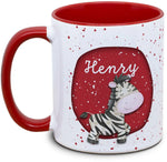 Tasse - Kinder mit Name und Zebra
