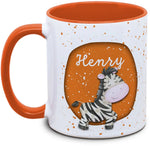Tasse - Kinder mit Name und Zebra