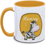 Tasse - Kinder mit Name und Zebra