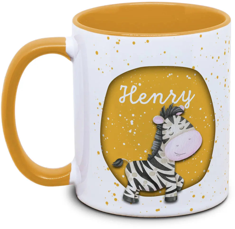 Tasse - Kinder mit Name und Zebra