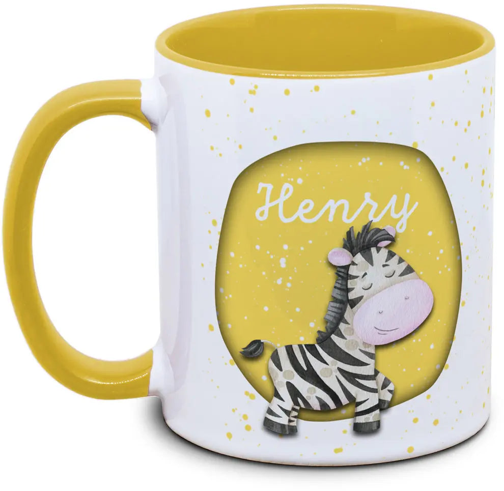 Tasse - Kinder mit Name und Zebra