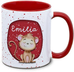 Keramiktasse mit Kinder mit Name und Affe Motiv von Tassenkasper