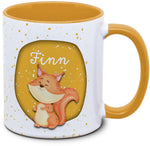 Kindertasse mit Name und Eichhörnchen