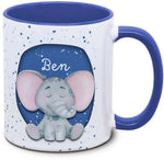 Kindertasse mit Name und Elefant