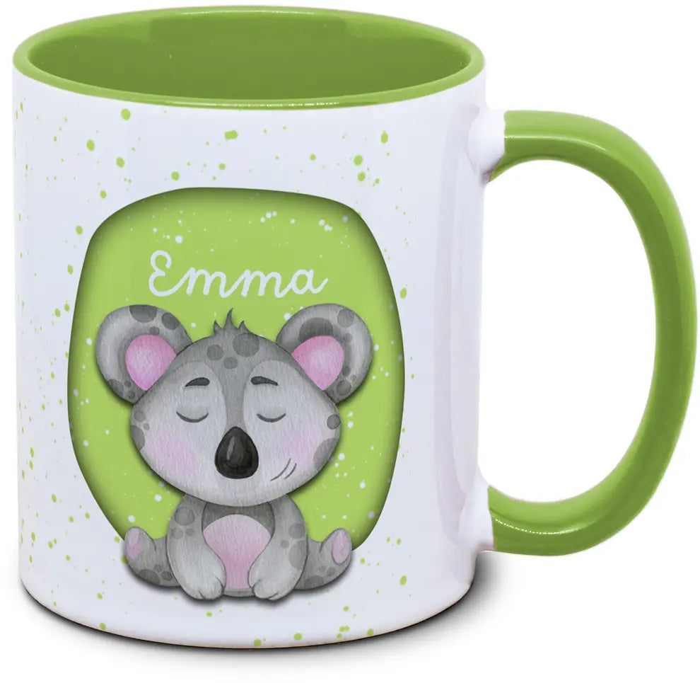 Kindertasse mit Name und Koala