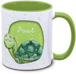 Kindertasse mit Name und Schildkröte