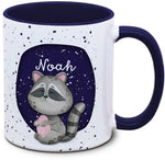 Kindertasse mit Name und Waschbär