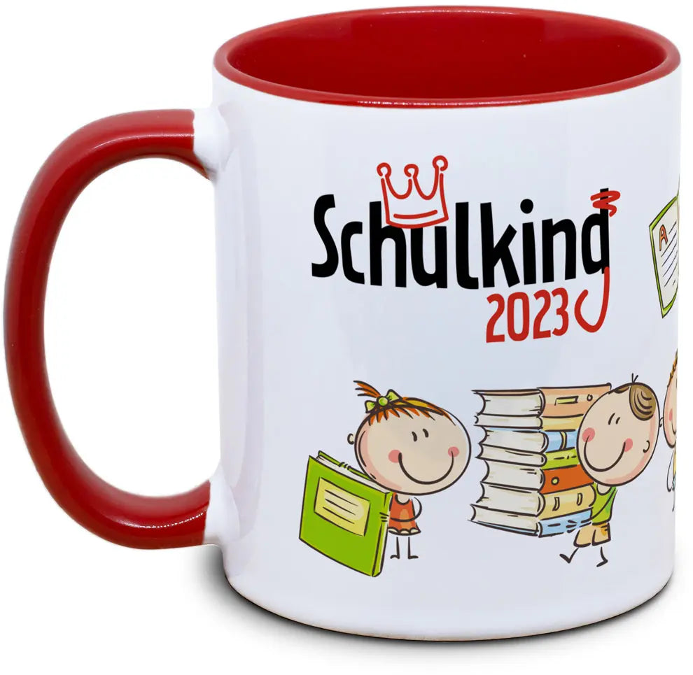 Keramiktasse mit für Schulkind: Schulking zur Einschulung Jahreszahl Motiv von Tassenkasper