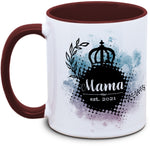 Keramiktasse mit Mama est. Jahr Motiv von Tassenkasper