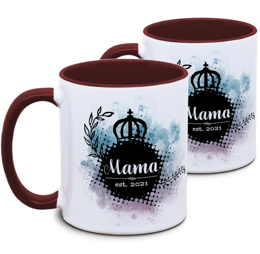 Keramiktasse mit Mama & Mama est. (2er-Set) Motiv von Tassenkasper