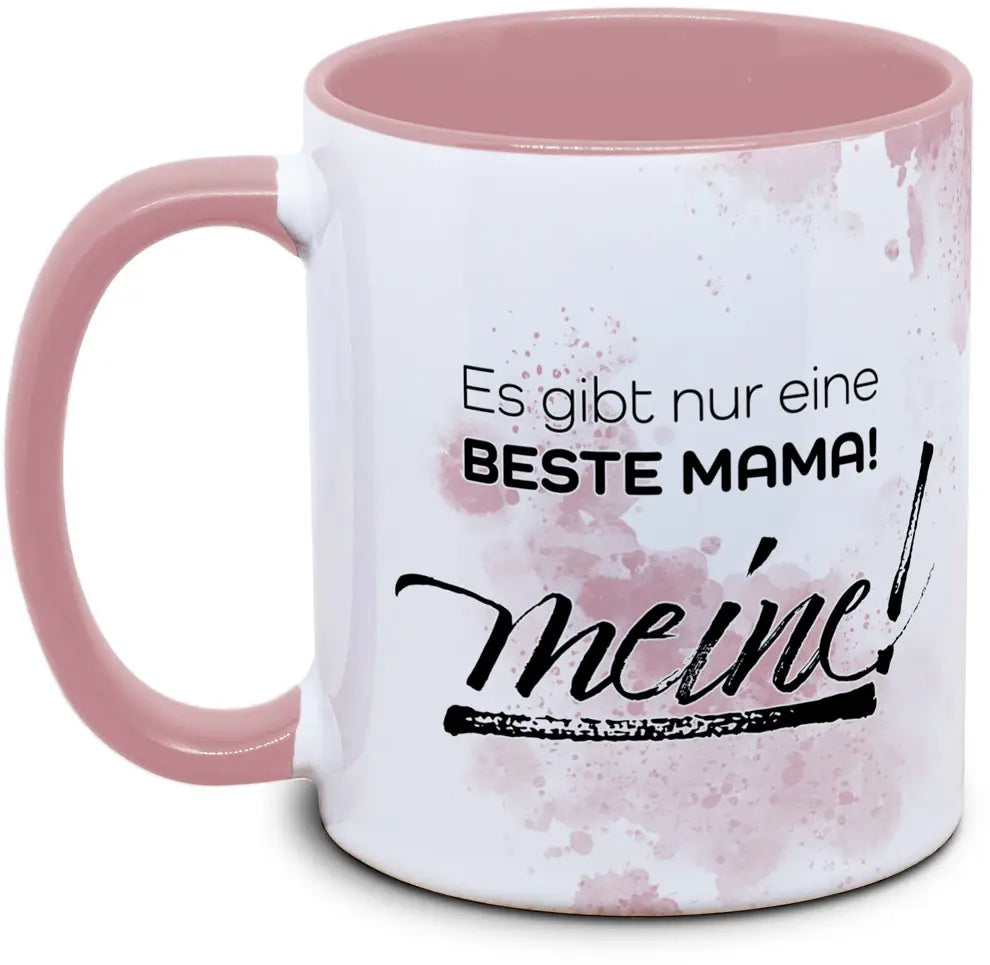 Keramiktasse mit Es gibt nur eine beste Mama! Meine! Motiv von Tassenkasper