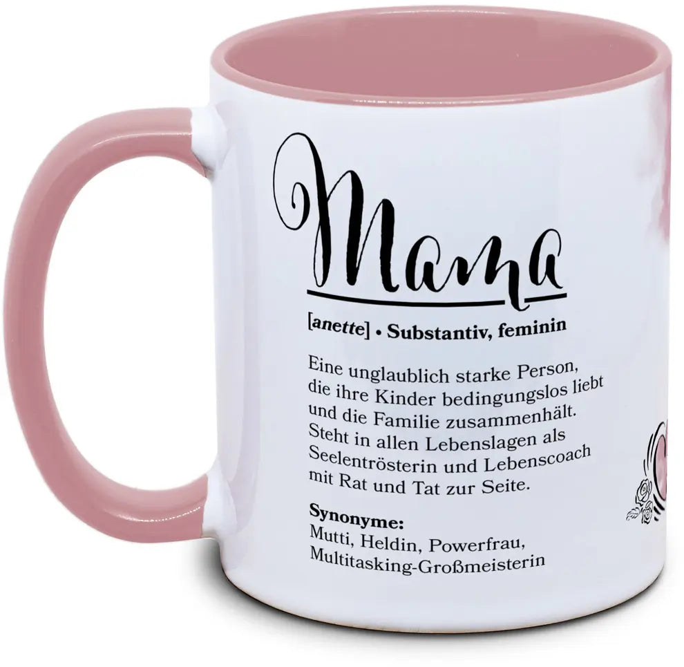 Keramiktasse mit Mama – Substantiv, feminin Motiv von Tassenkasper