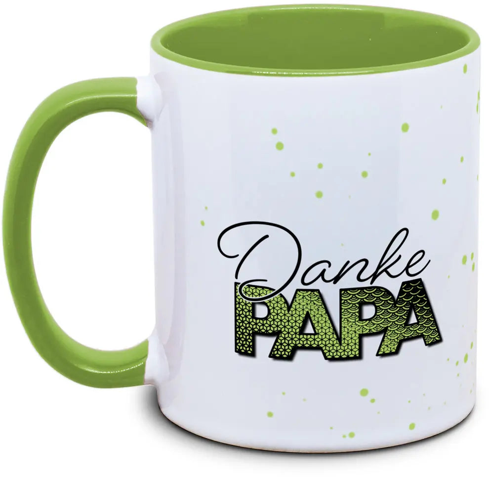 Keramiktasse mit Danke Papa Motiv von Tassenkasper