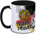 Keramiktasse mit DDR Trabbi Power Motiv von Tassenkasper
