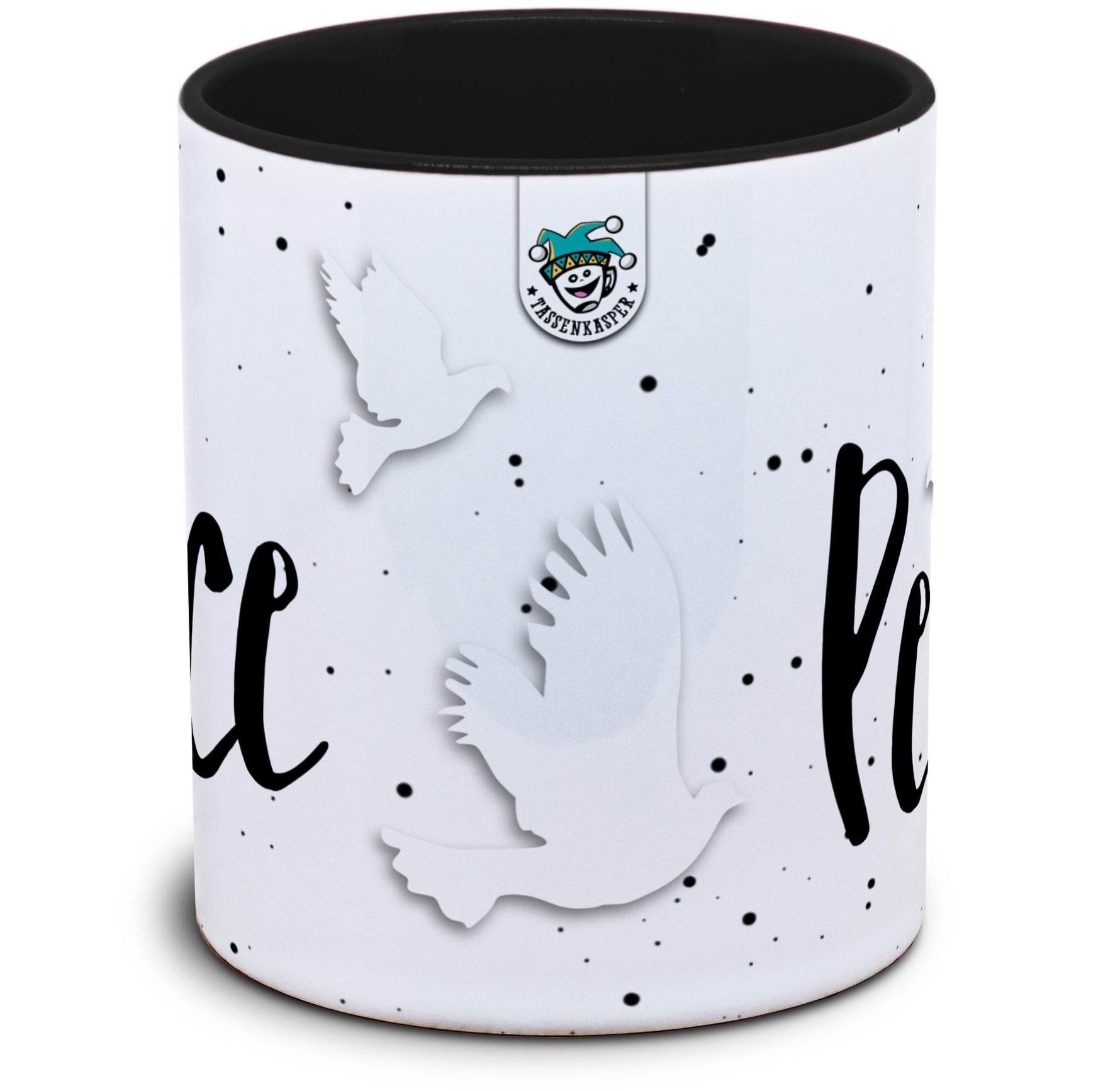 Tasse: Peace mit Friedenstauben