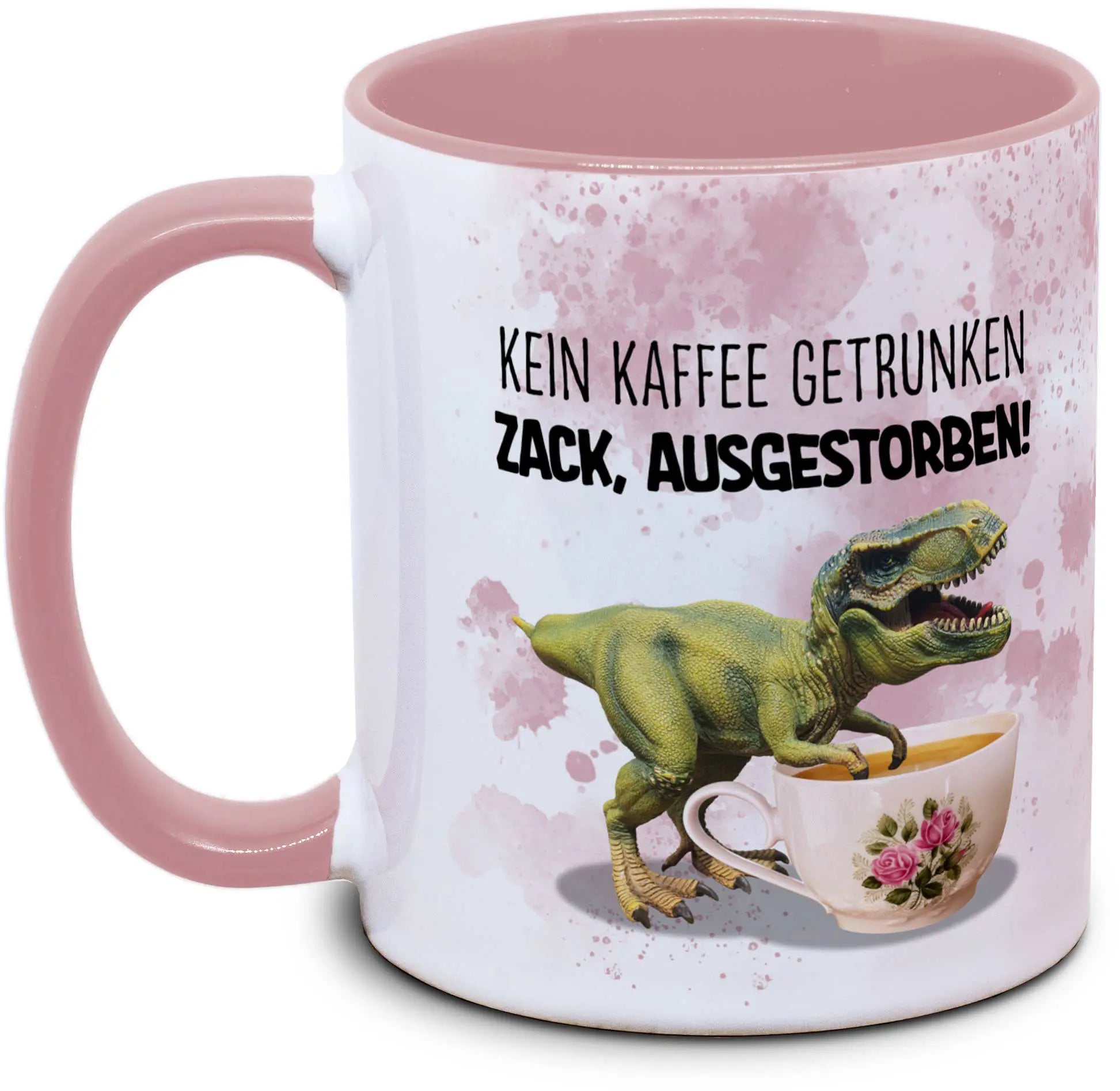 Keramiktasse mit Kein Kaffee getrunken - Zack, ausgestorben! Motiv von Tassenkasper