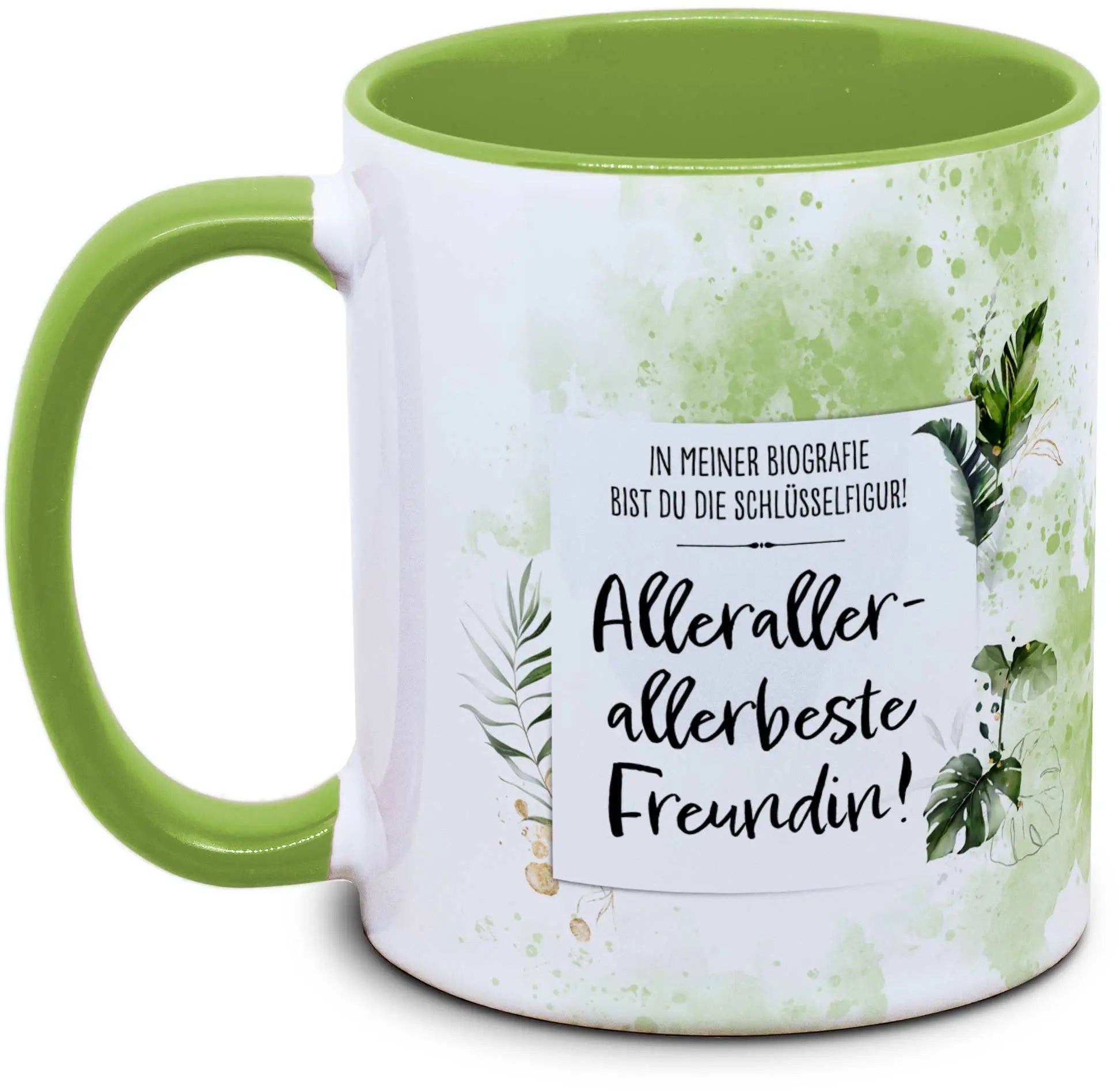 Keramiktasse mit Allerallerallerbeste Freundin Motiv von Tassenkasper