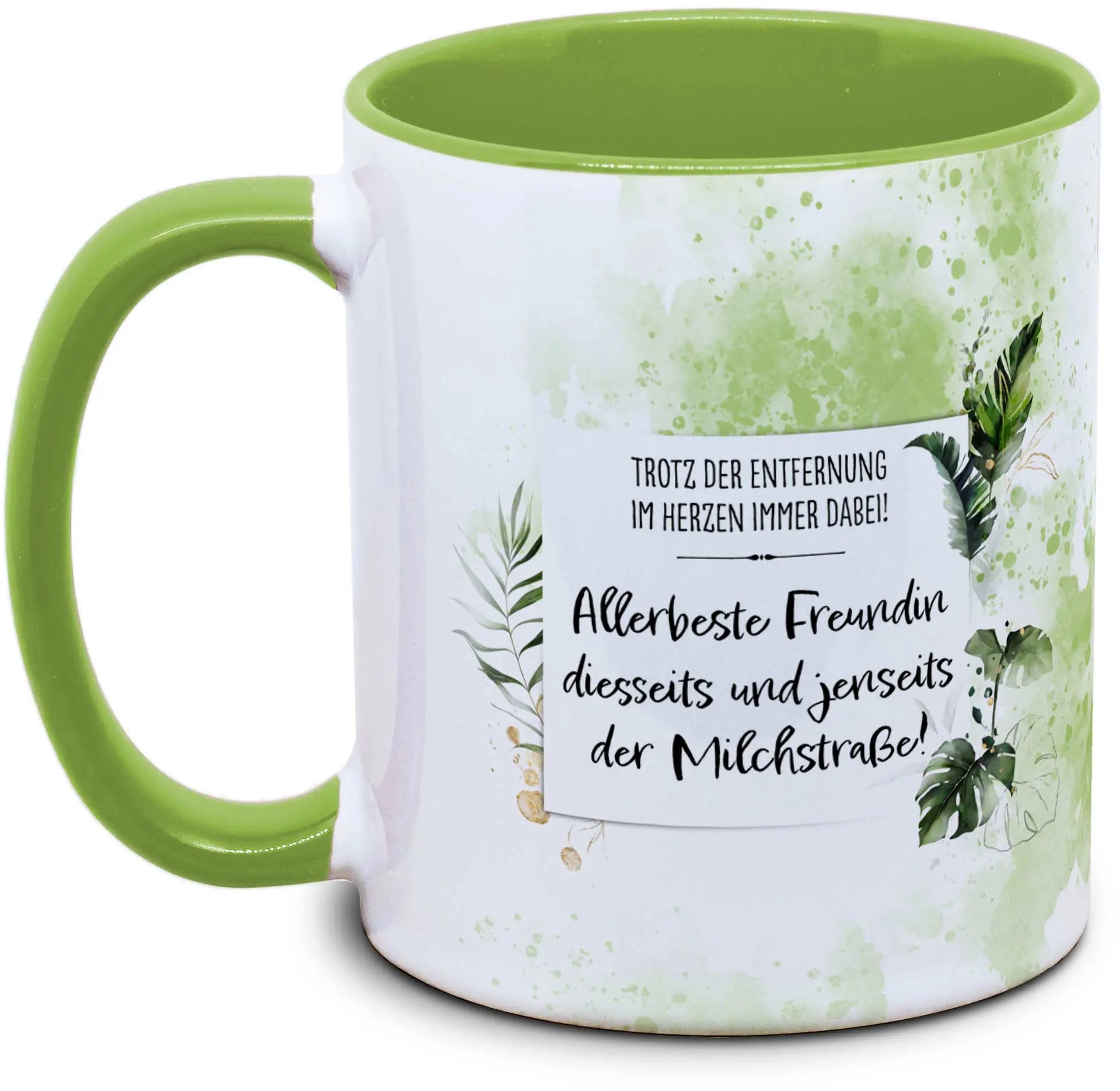 Keramiktasse mit Allerbeste Freundin diesseits und jenseits... Motiv von Tassenkasper