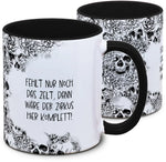 Keramiktasse mit Totenkopf: Fehlt nur noch das Zelt, dann wäre der Zirkus hier komplett Motiv von Tassenkasper