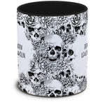 Tasse Totenkopf und Spruch: "Cool! Dein Geduldsfaden leuchtet im Dunkeln. Das ist eine Zündschnur!"