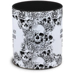 Tasse Totenkopf und Spruch: "Langsam muss ich mal nett werden. Ich bin nicht ewig hübsch."