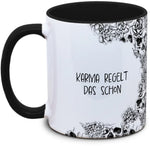 Keramiktasse mit Totenkopf: Karma regelt das schon Motiv von Tassenkasper