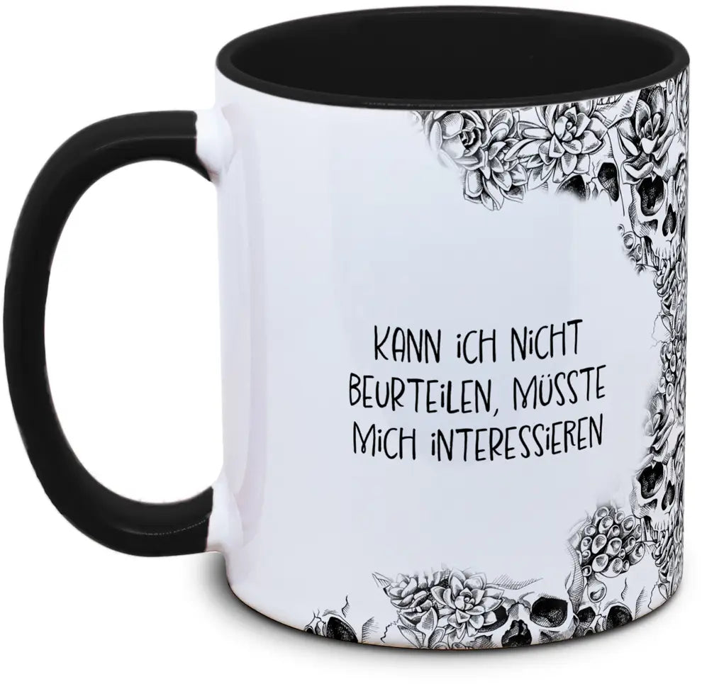 Keramiktasse mit Totenkopf: Kann ich nicht beurteilen, müsste mich interessieren Motiv von Tassenkasper