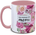 Keramiktasse mit Blume: Man versprach mir Profis Motiv von Tassenkasper