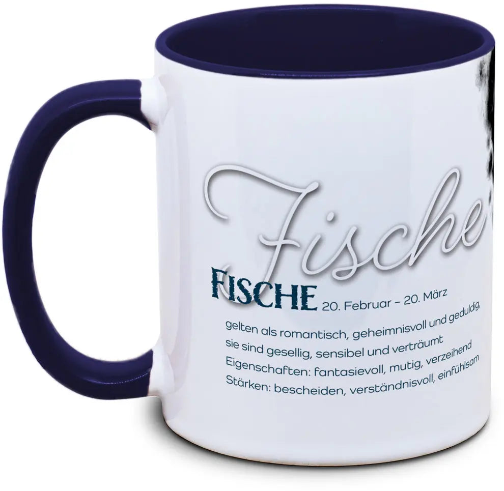 Keramiktasse mit Sternzeichen: Fische Motiv von Tassenkasper