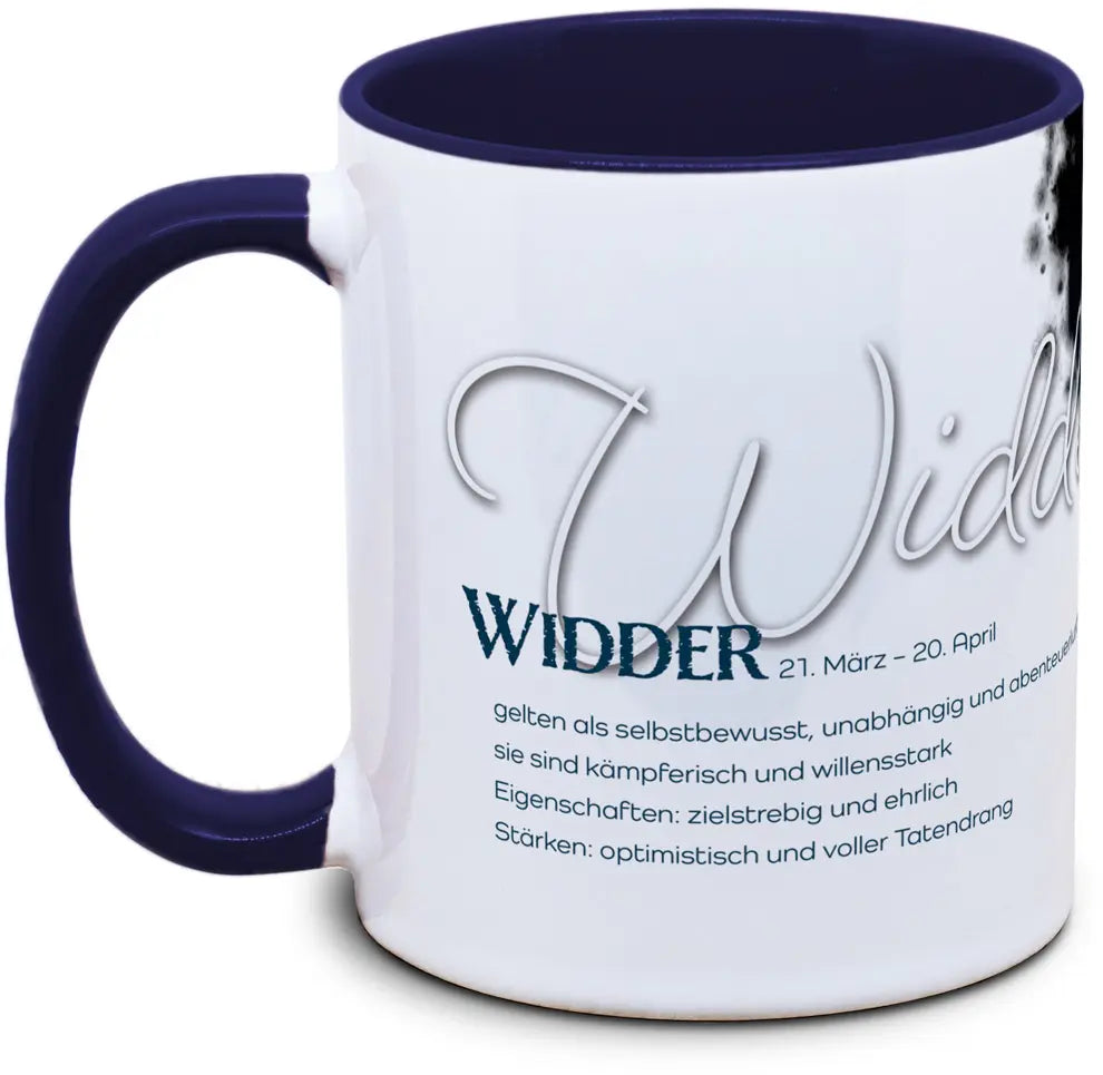 Keramiktasse mit Sternzeichen: Widder Motiv von Tassenkasper