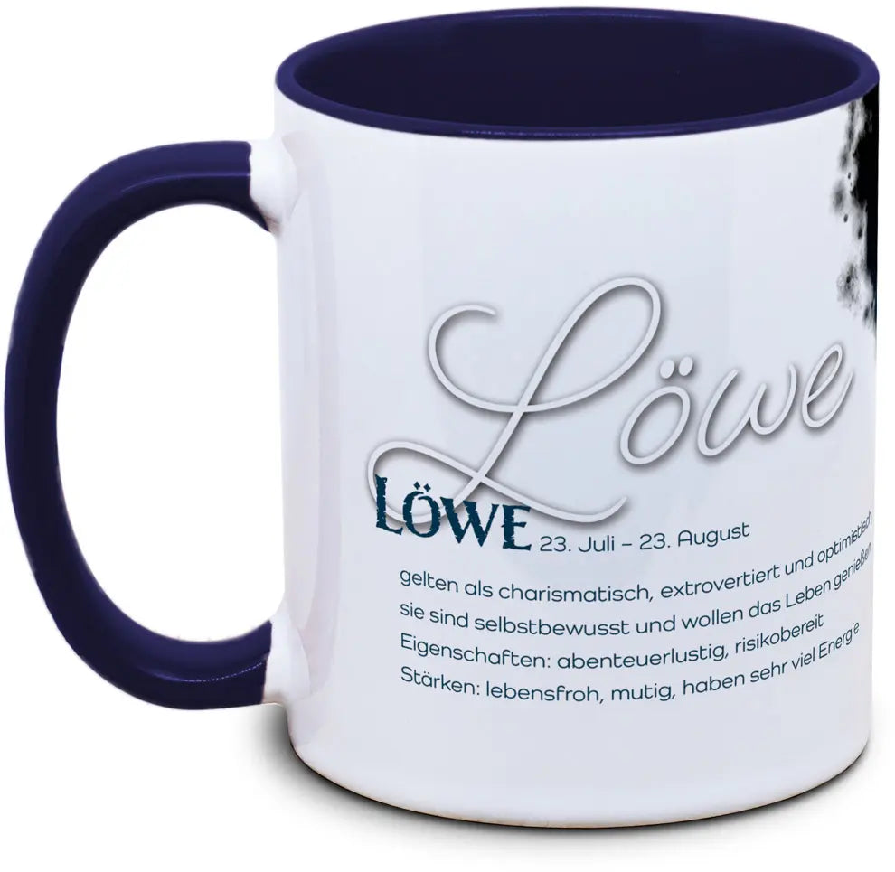 Keramiktasse mit Sternzeichen: Löwe Motiv von Tassenkasper