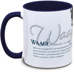 Keramiktasse mit Sternzeichen: Waage Motiv von Tassenkasper