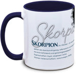 Keramiktasse mit Sternzeichen: Skorpion Motiv von Tassenkasper