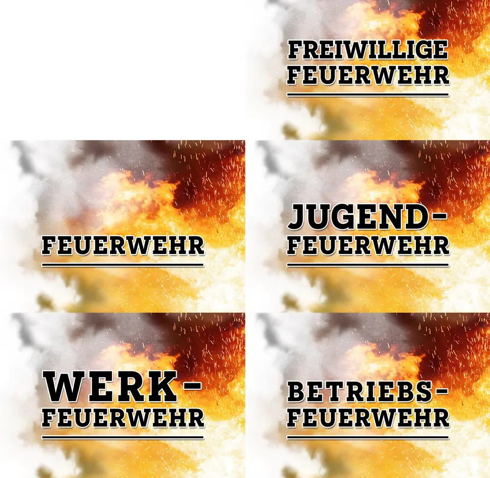 Übersicht der Auswahl an Feuerwehrarten